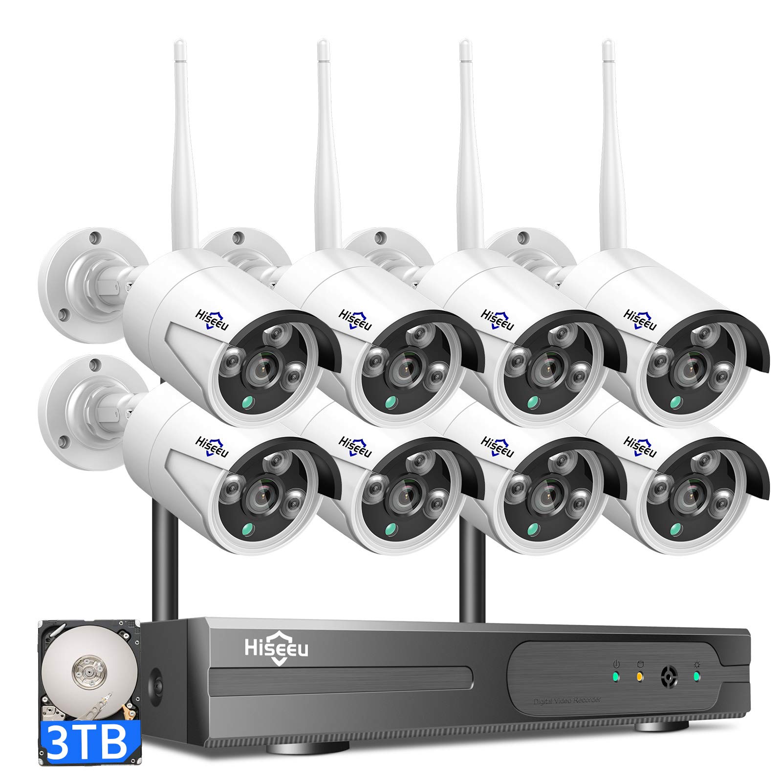 Amazon.com : Hiseeu 2K Wireless Security Camera System, 10CH NVR