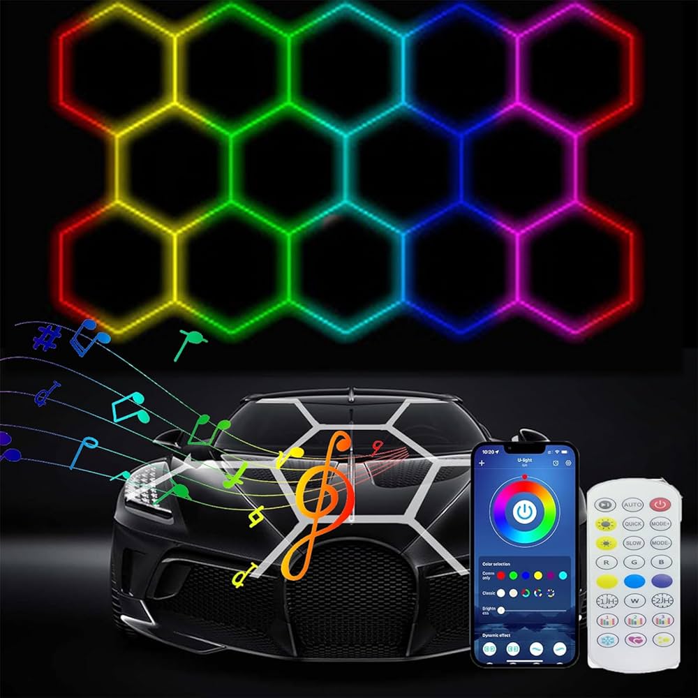 Amazon.co.jp: ledガレージライト 六角形 ハニカムライト ガレージ