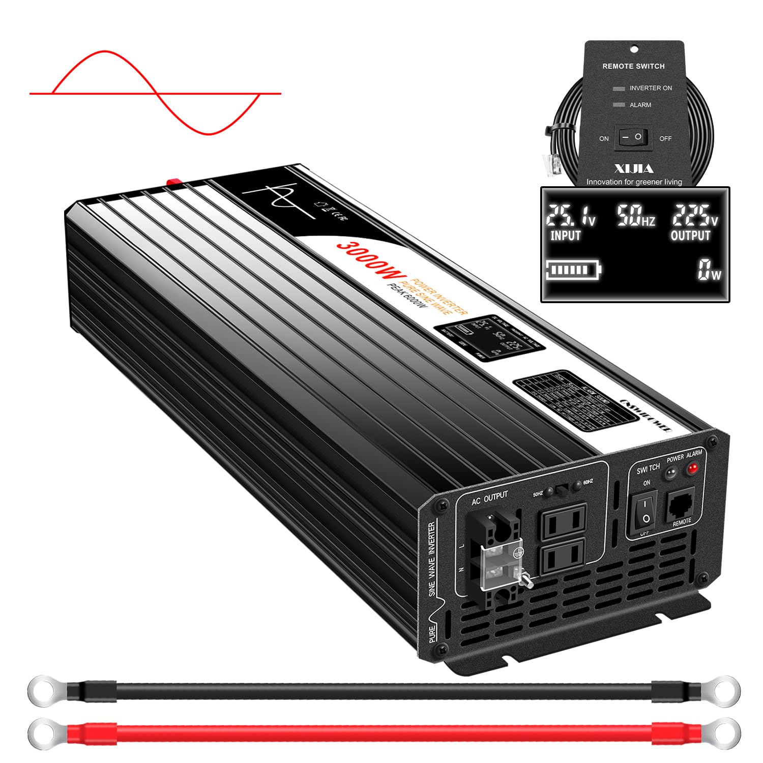 Amazon | Xijia純正弦波 インバーター 12v 100v 正弦波 日本製3000w