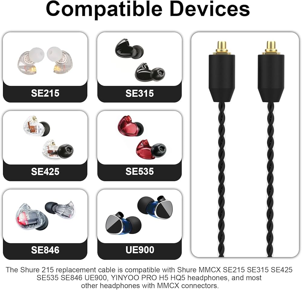 Amazon.com: SE215 Cable Compatible with Shure SE215, SE215 PRO