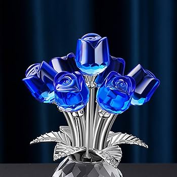 Amazon.co.jp: JAnjiaLxY ガラスの花の置物 クリスタルフラワー