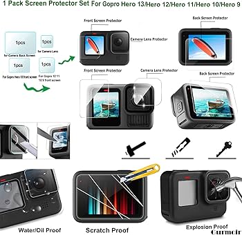 Amazon.com: Gurmoir Accessory Pack for Go Pro 13 12 11 10 9 Hero