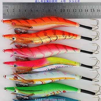 Amazon | 釣り具 蛸 タコ釣り 4.0号 エギ 8色柄 8本 セット