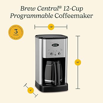 Amazon.com: Cuisinart DCC-1200P1 Brew Central 12-Cup Programmable