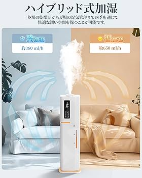 Amazon.co.jp: 加湿器 10L 大容量 ハイブリッド【AI自動湿度調整・新版