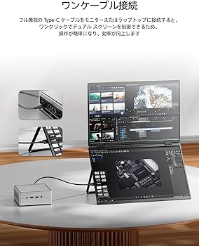 Amazon.co.jp: MINISFORUM MDSA156 折り畳み式デュアルモバイル