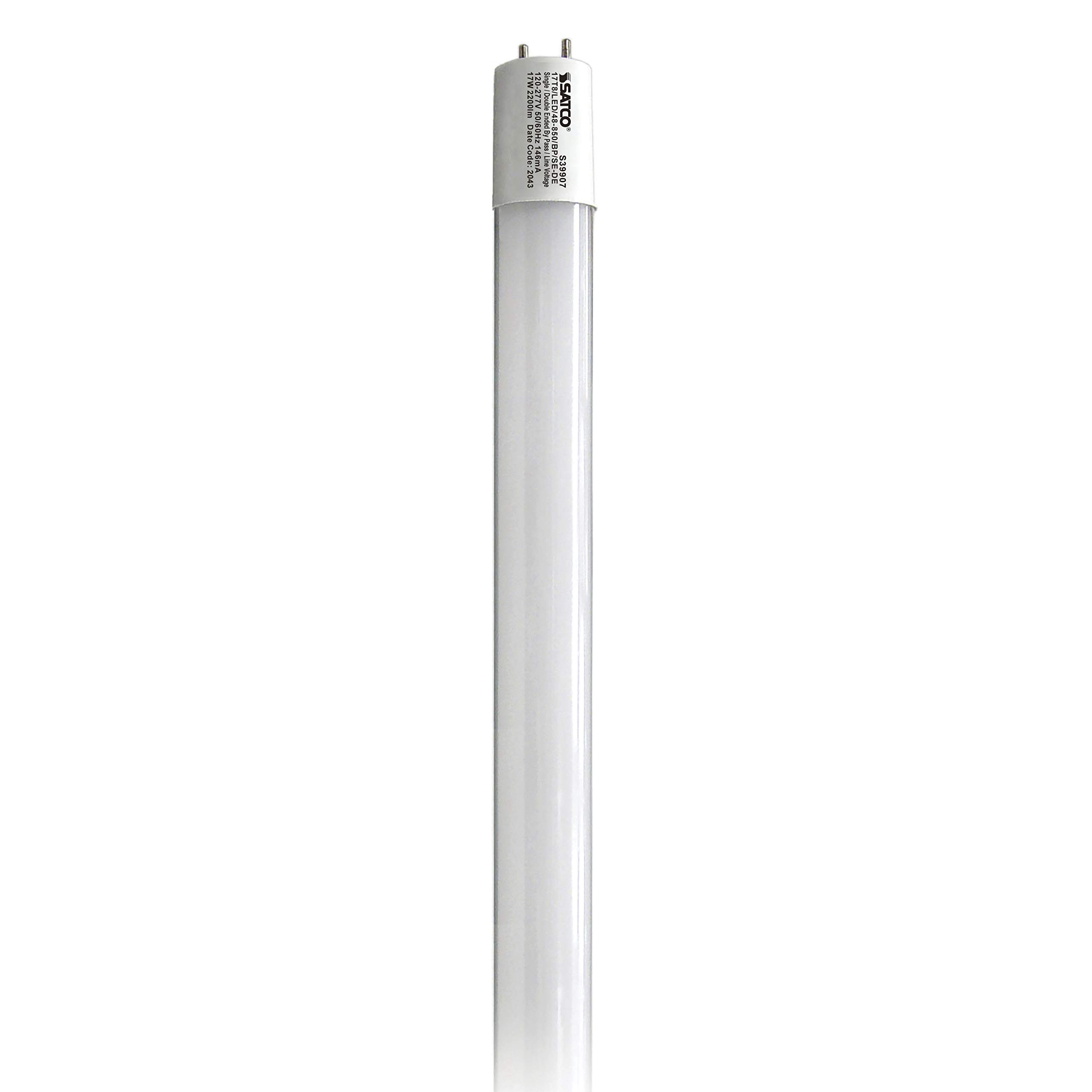 Satco S39907-17 Watt T8 LED 4ft Tube - 5000K - Type B; Ballast