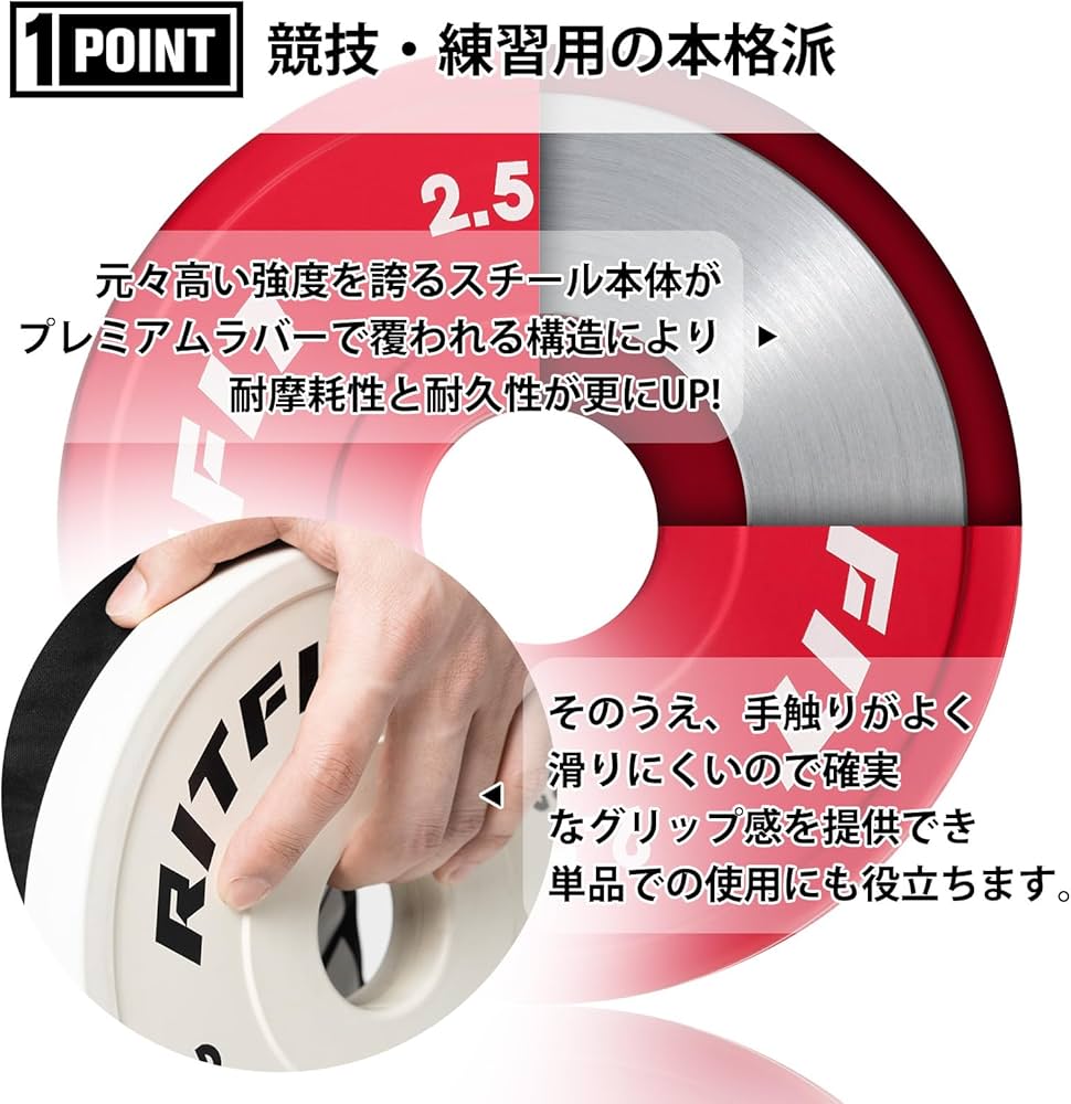 Amazon | RIFTIT ラバー製 重量プレート チェンジプレート バーベル