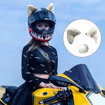 Amazon.co.jp: ヘルメット用 猫耳 可愛い 取り付け簡単 ねこみみ
