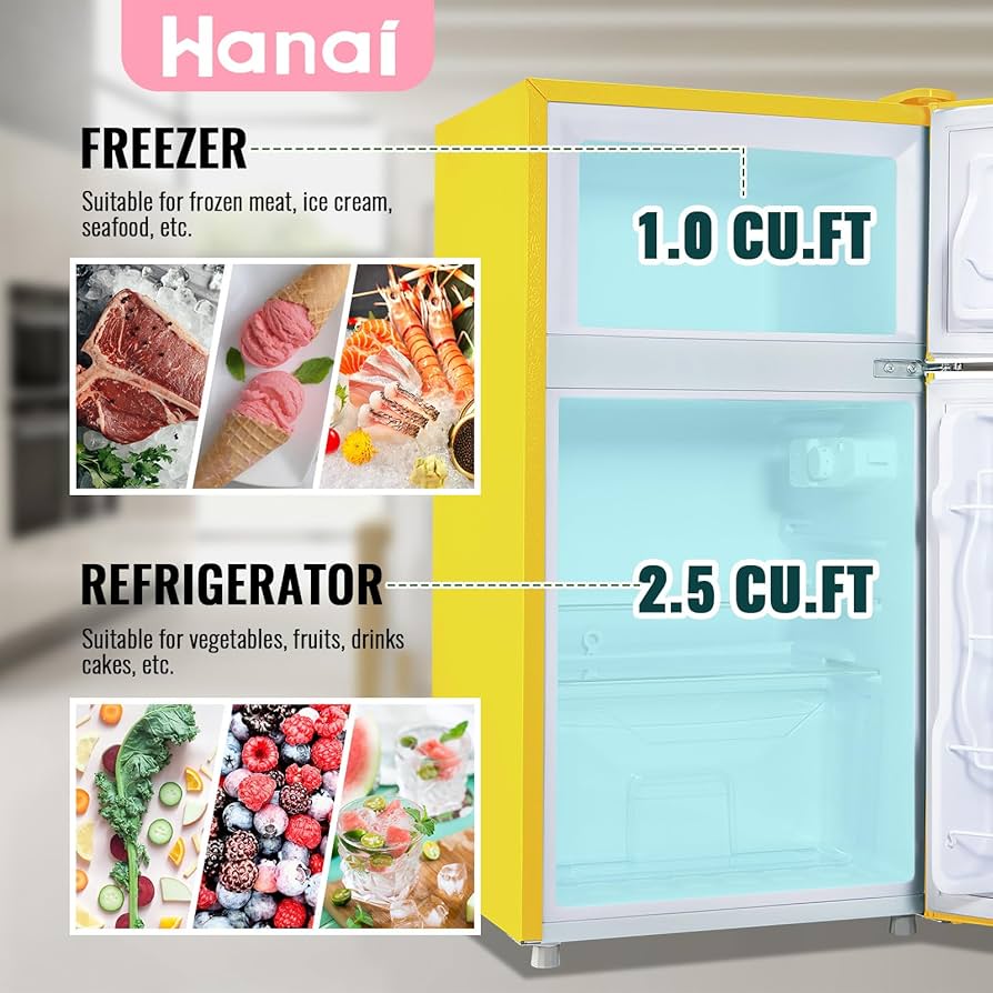 Amazon.com: WANAI 3.5 Cu.ft Small Refrigerators Retro Mini Fridge
