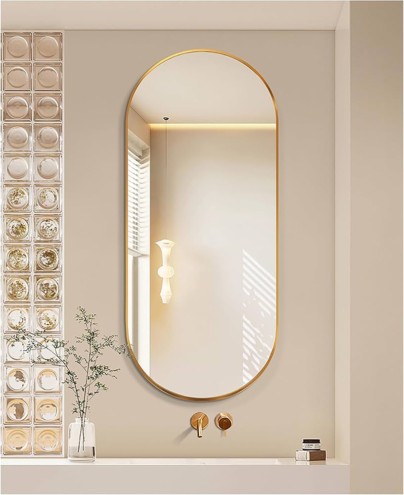 Amazon.co.jp: バスルームミラー、化粧鏡、壁掛けミラー、楕円形ミラー