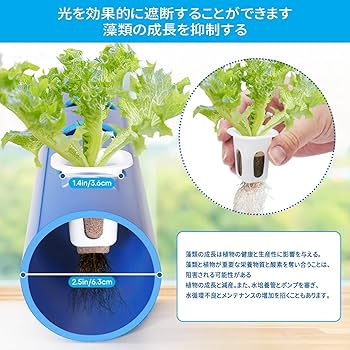 Amazon.co.jp: LAPOND 水耕栽培システム A型 青い食品級PVC-U管水耕
