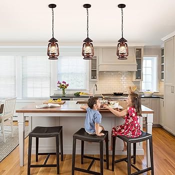 NOXARTE Vintage Pendant Light Lantern Ceiling Light Fixture with