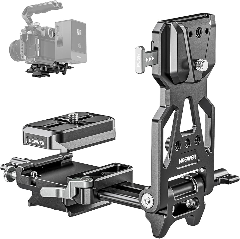 Amazon | NEEWER Vマウントバッテリープレート 軽量 折りたたみ式 Arca