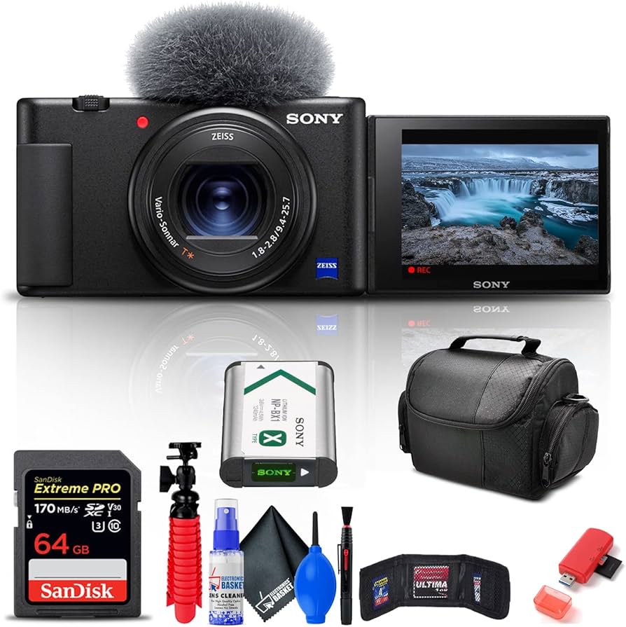 Amazon.com : Sony ZV-1 Digital Camera (Black) (DCZV1/B) + 64GB