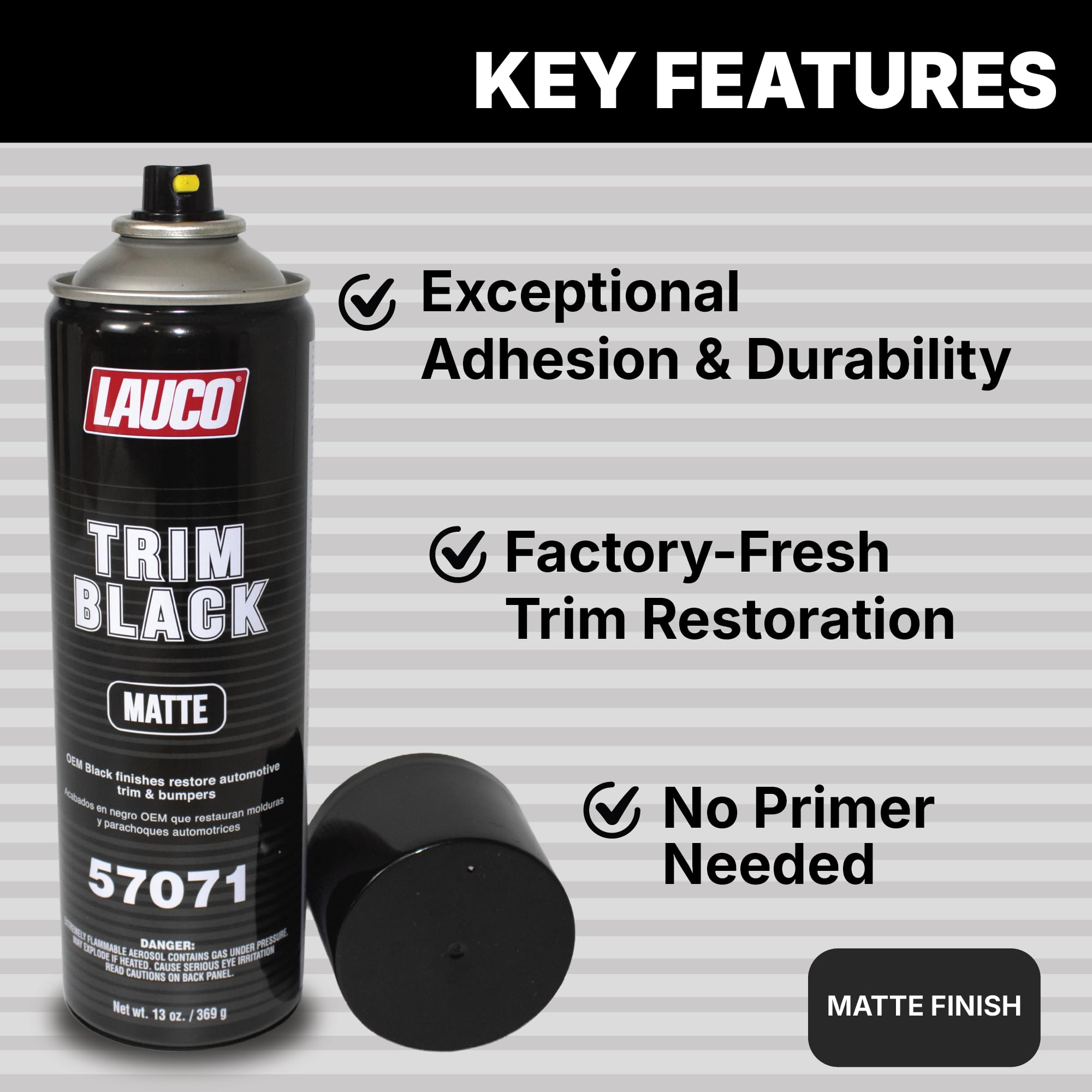 LAUCO Trim Black Matte 13 oz. Automotive Spray Paint Can - Pack of