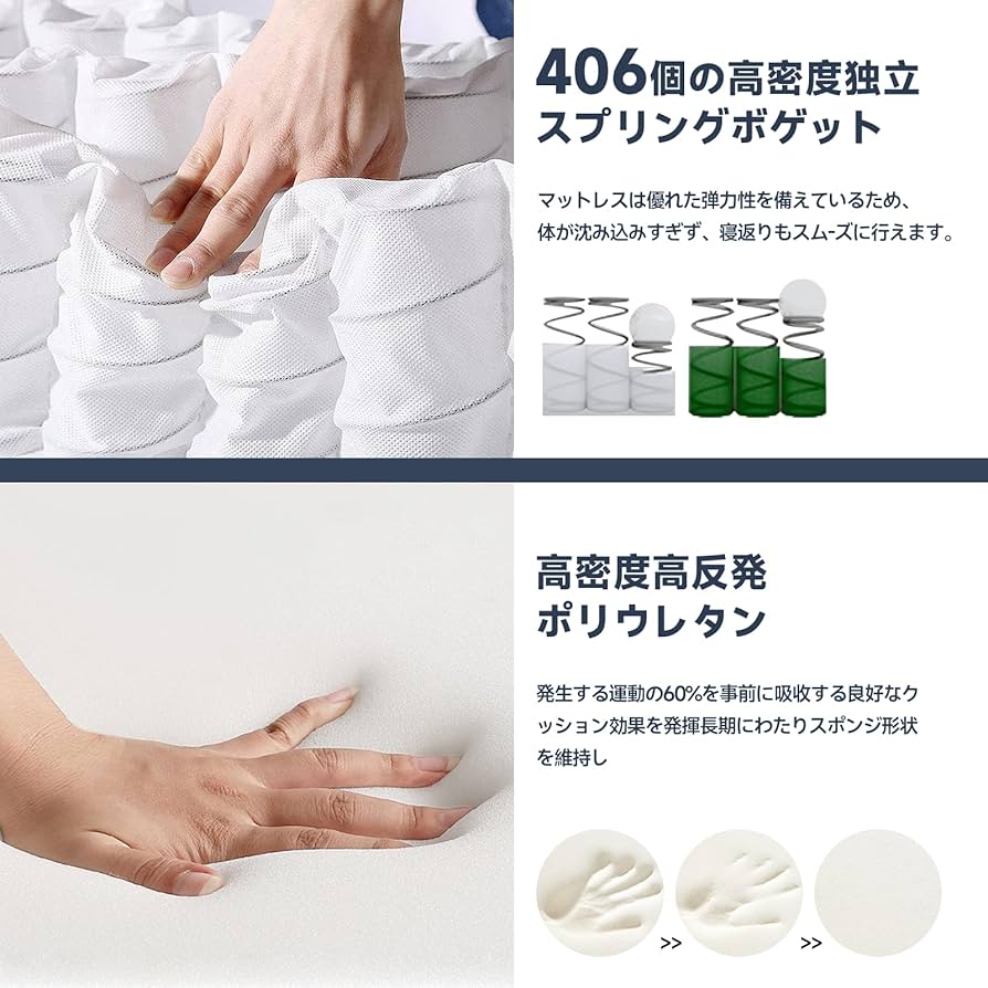 Amazon.co.jp: HCOマットレス シングル 極厚22CM ベッドマットレス 高