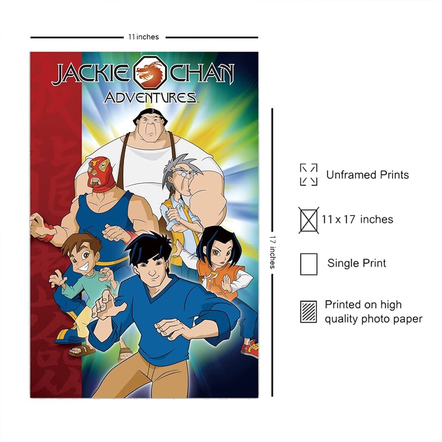 Jackie Chan Adventures Canvas Poster - 28 x 43 cm - Unframed