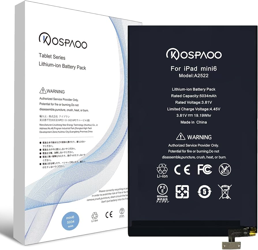 Amazon.co.jp: KOSPAOO for iPad mini6 バッテリー 第6世代 互換 A2522