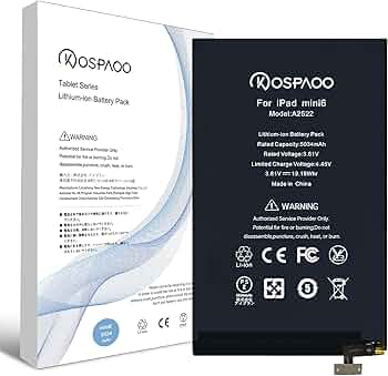 Amazon.co.jp: KOSPAOO for iPad mini6 バッテリー 第6世代 互換 A2522