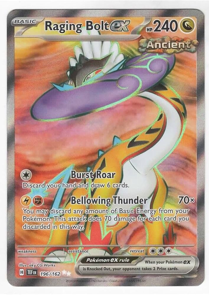Amazon.com: Pokemon – Raging Bolt ex 196/162 - Temporal Forces
