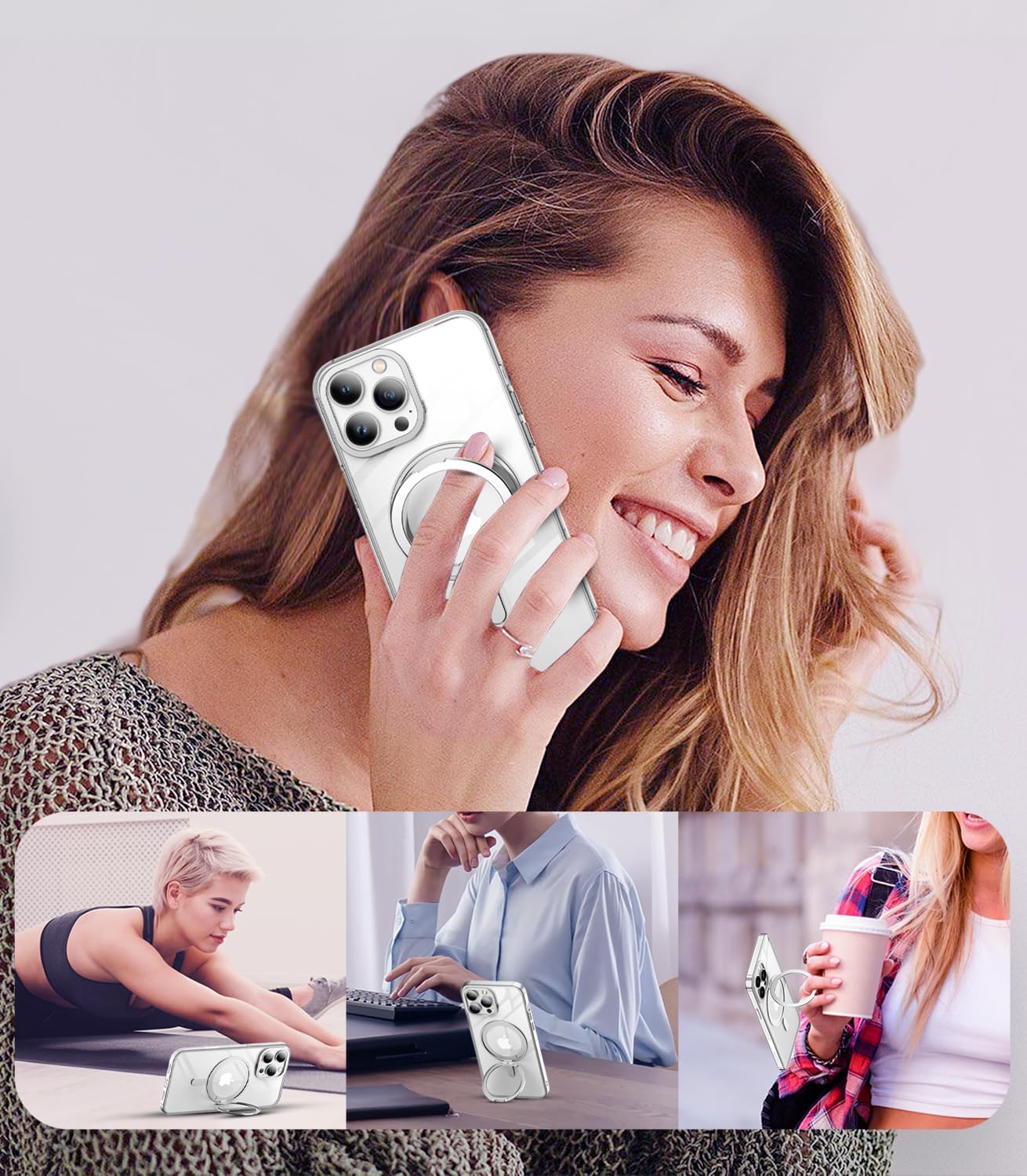 Amazon.co.jp: iPhoneSE3/SE2/SE/8/7 用 ケース Magsafe対応【360°回転