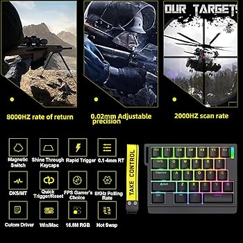 Amazon.com: ZUOYA HE30 Rapid Trigger Gaming Keyboard,One-Handed
