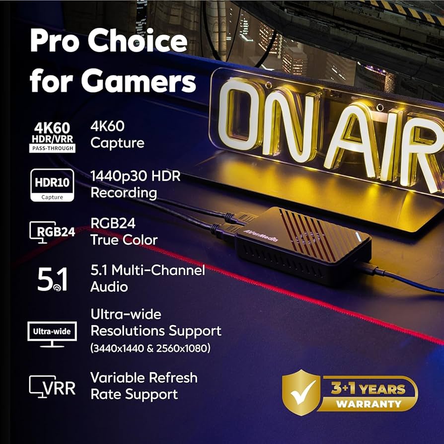 AVerMedia 4K HDMI Capture Card, USB Game Capture Card for