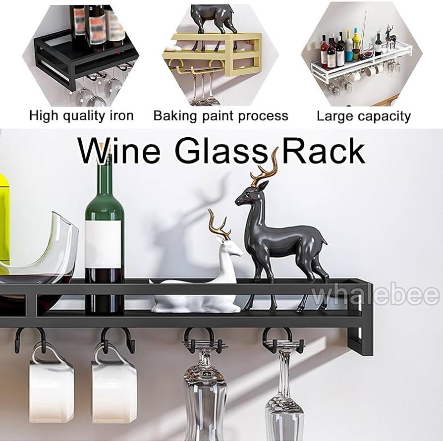 Amazon｜ワイングラスラック グラスハンガー 壁掛け 幅60 80 100cm