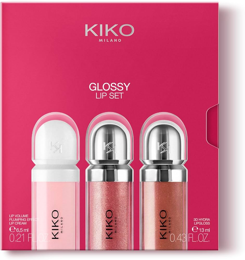 KIKO Milano Glossy Lip Set, Make-up Kit: 2 Moisturizing Glosses