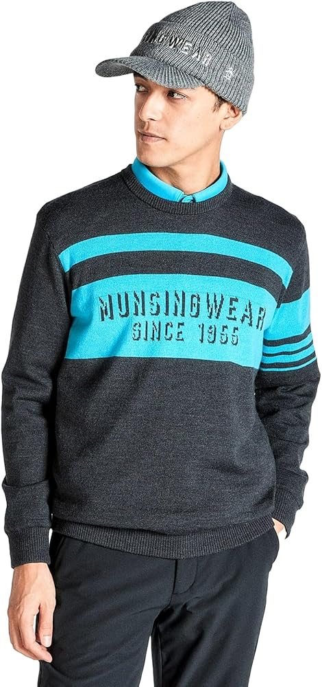 Amazon.co.jp: [マンシングウェア] セーター クルーネック 胸ロゴ 防風