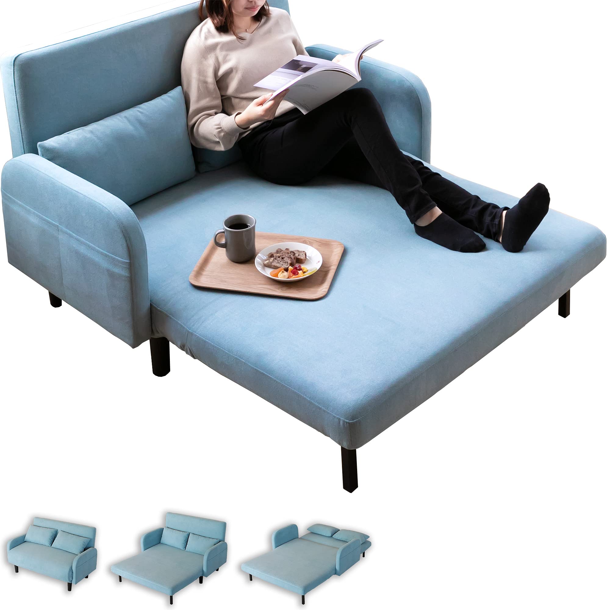 Amazon｜リファニ ソファベット 2人掛け ソファ 2P ベット セミダブル