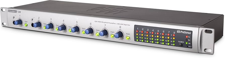 Amazon | PreSonus DigiMax D8 Eight-Channel Preamp with 48 kHz ADAT