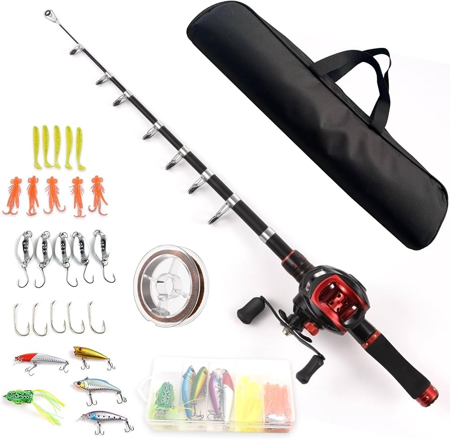 Amazon.co.jp: 釣りセット 釣り竿とリールのコンボ 2.1m 伸縮式釣り竿