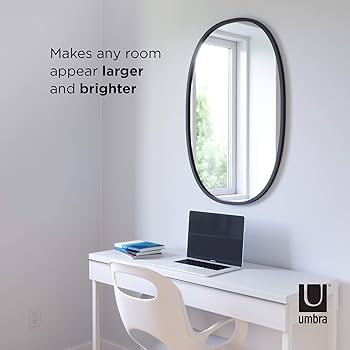 Amazon.com: Umbra Hub 24 x 36” Oval Wall Mirror with Rubber Frame