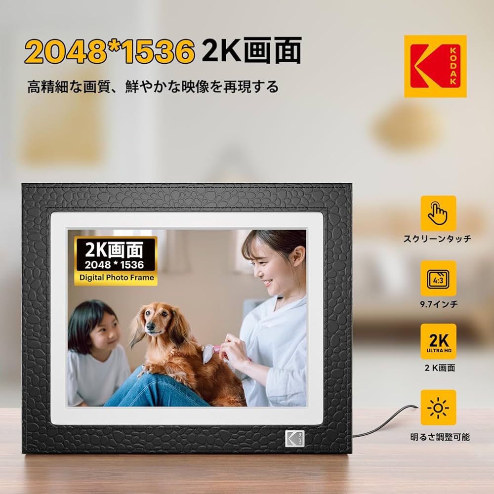 Amazon.co.jp: KODAK Leather-like Digital Photo Frame 9.7 Inch Wifi