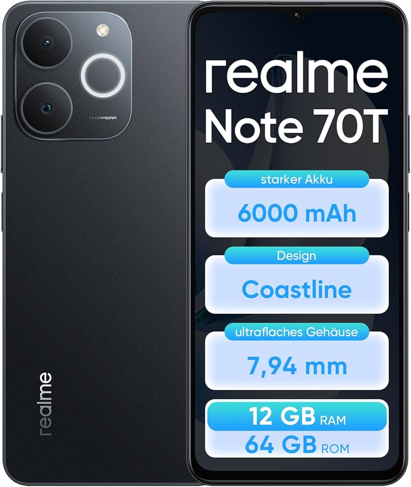realme Note 70T Smartphone 4+64GB 90Hz HD Display 6.75