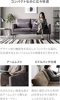 Amazon｜モダンデコ リビングソファー 2人掛け 【保証1年間】 ロー