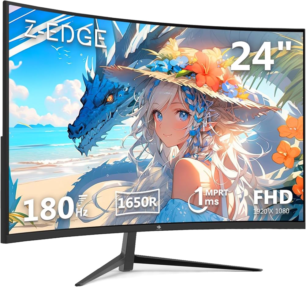 Amazon.co.jp: Z Z-Edge(ゼロエッジ) 湾曲ゲーミングモニター 24型