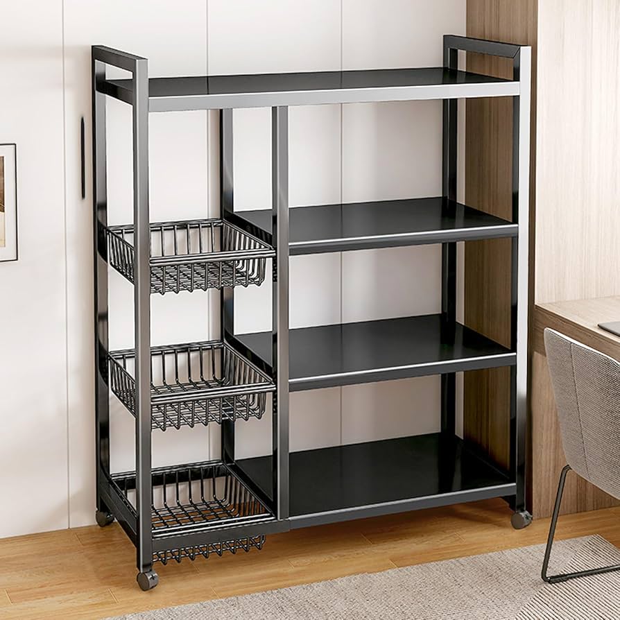 Amazon.co.jp: Wokouiys レンジ台 電子レンジ台 キッチンラック 4段