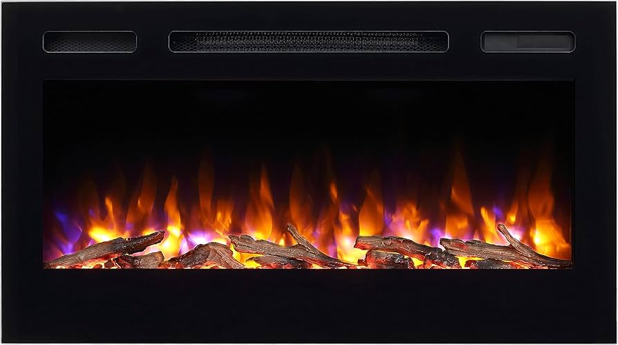 Amazon.com: PuraFlame Alice 36 Inches Recessed Electric Fireplace