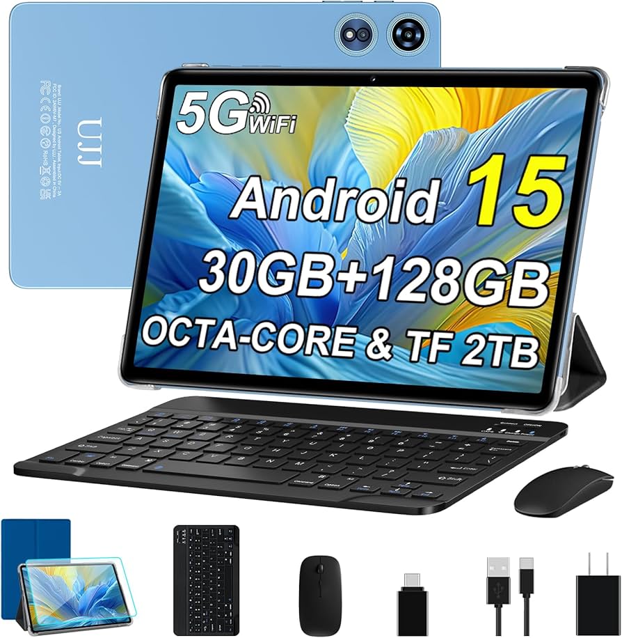 Android 15 Tablet 30GB RAM 128GB ROM 2TB Expand, 10 inch Tablets