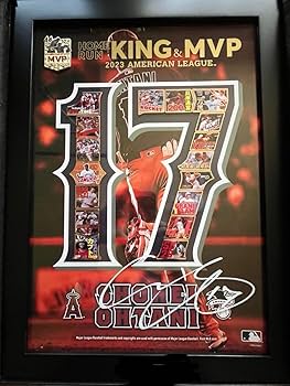Amazon.co.jp: 品 大谷翔平 2023 AL ホームラン王&MVP獲得記念 額装