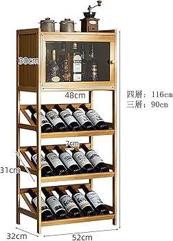 Amazon｜ワインラック/ワインキャビネット ワインホルダー 4層 ワイン
