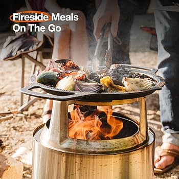 Amazon.co.jp: ソロストーブ焚き火グリルトップとハブ、鋳鉄製クック