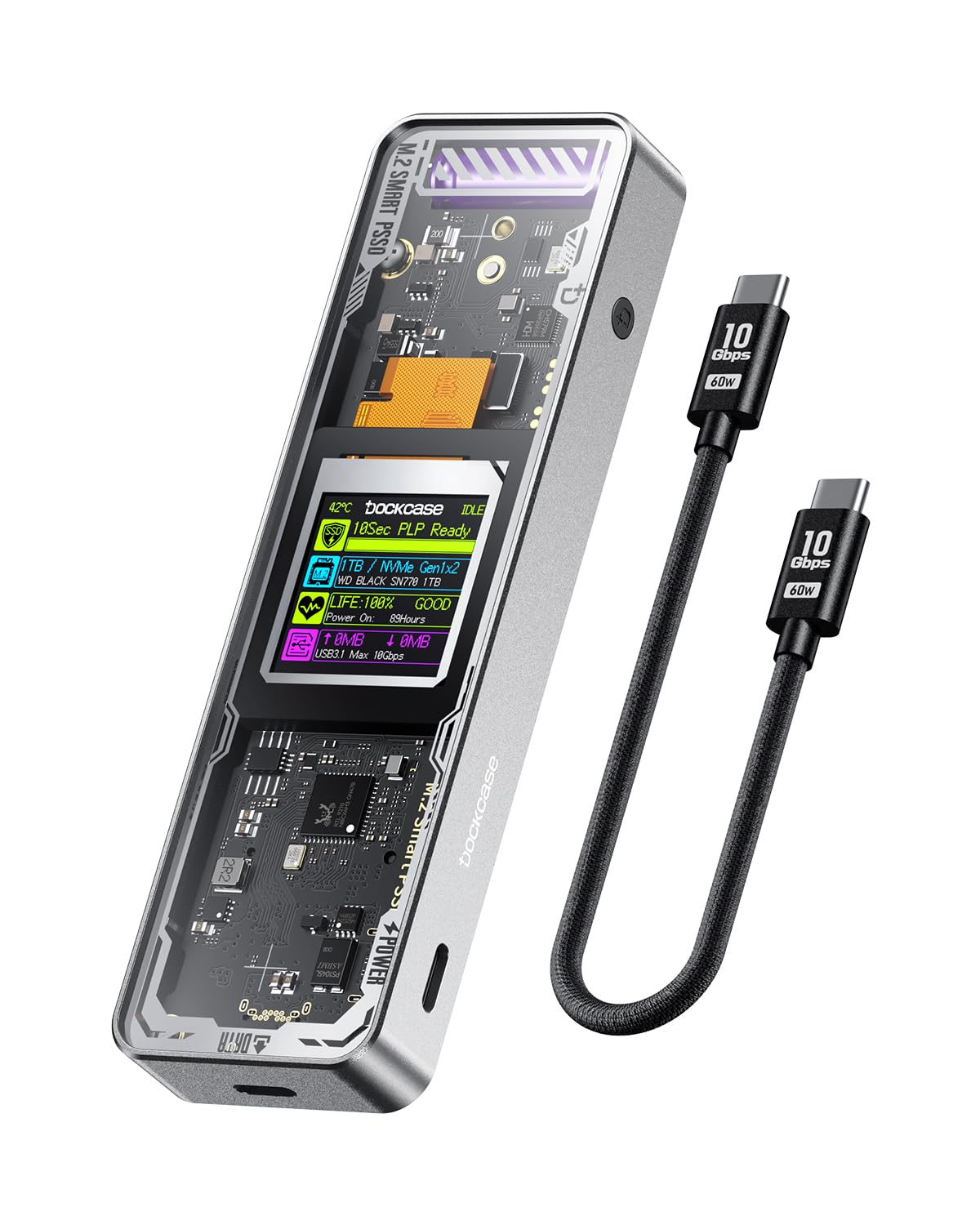 Amazon.co.jp: DOCKCASE M.2 NVMe SSD 外付けケース USB 3.2 Gen 2