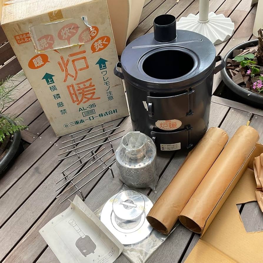 Amazon.co.jp: 炉暖 AL-35 三重ホーロ (琺瑯ストーブ) 薪ストーブ