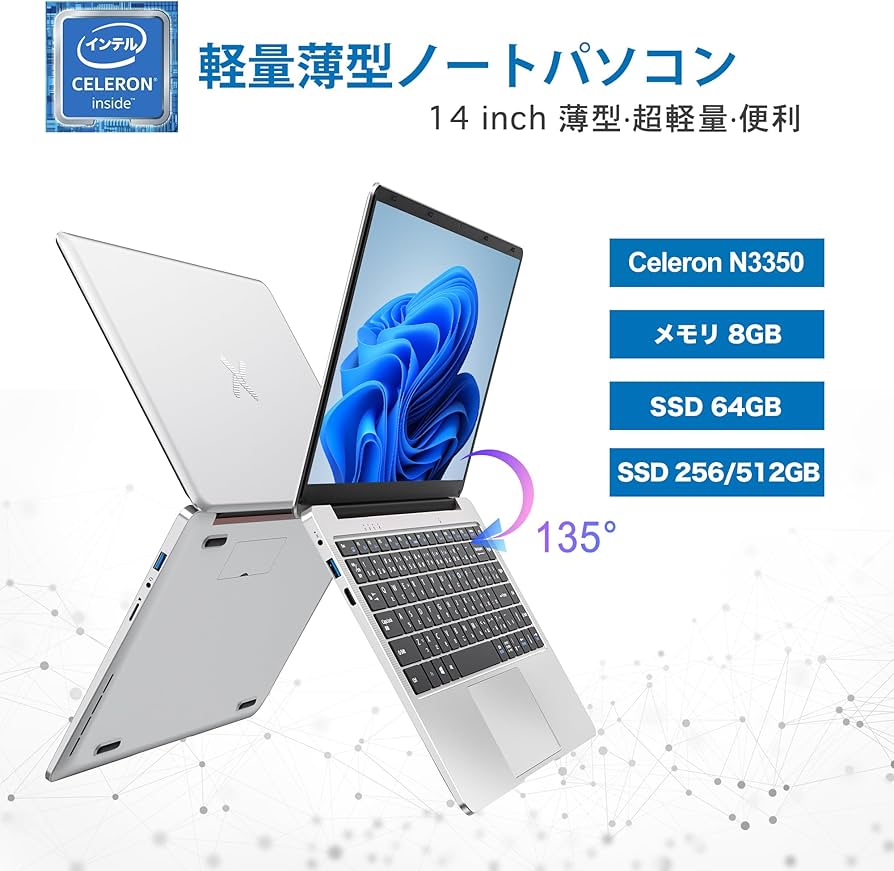 YUNIKA☆✨ノートパソコン i3 SSD Win11 カメラ 薄型軽量 YUNIKA