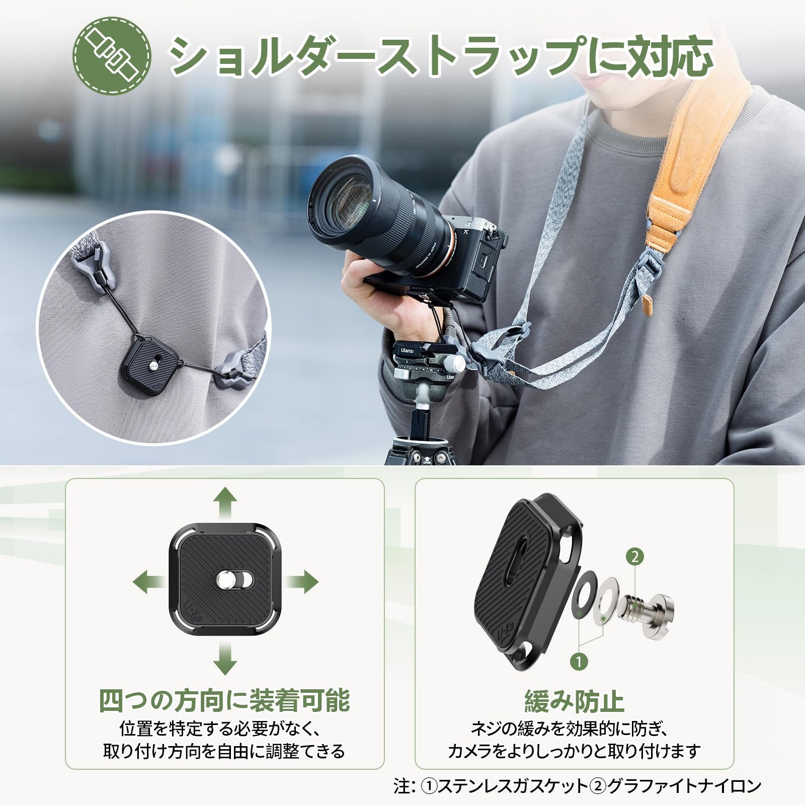 Amazon.co.jp: ULANZI Uka用クイックシュープレート 38mmアルカスイス