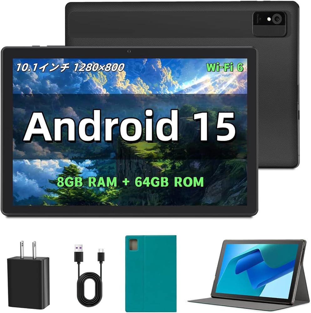 Amazon.co.jp: 10.1インチ Android 15 タブレット (8GB RAM+64GB ROM+